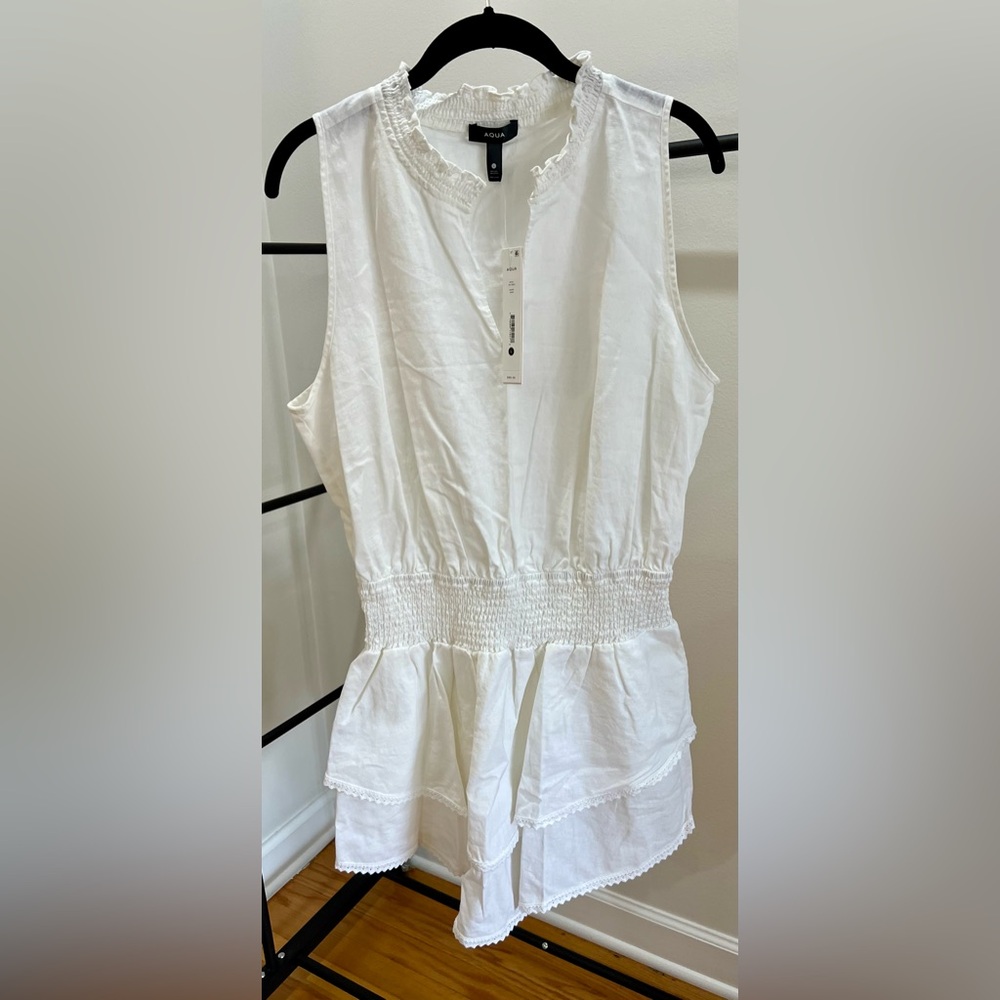 NWT White Aqua Dress Size L